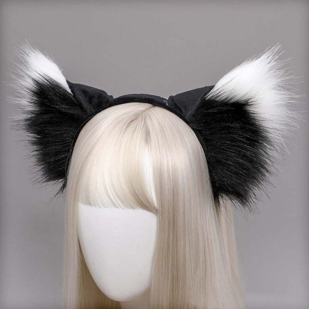 Cute Plush Fox Cat Ears Artificial Cosplay Hair Accessories Animal Ears Headwear  Christmas