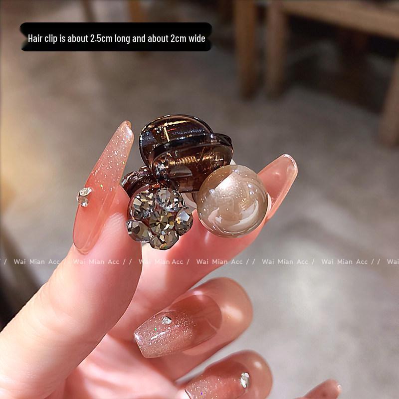 Exquisite Pearl Hair Claw Clip for Women - 2025 Fashionable Flyaway & Bangs Accessory