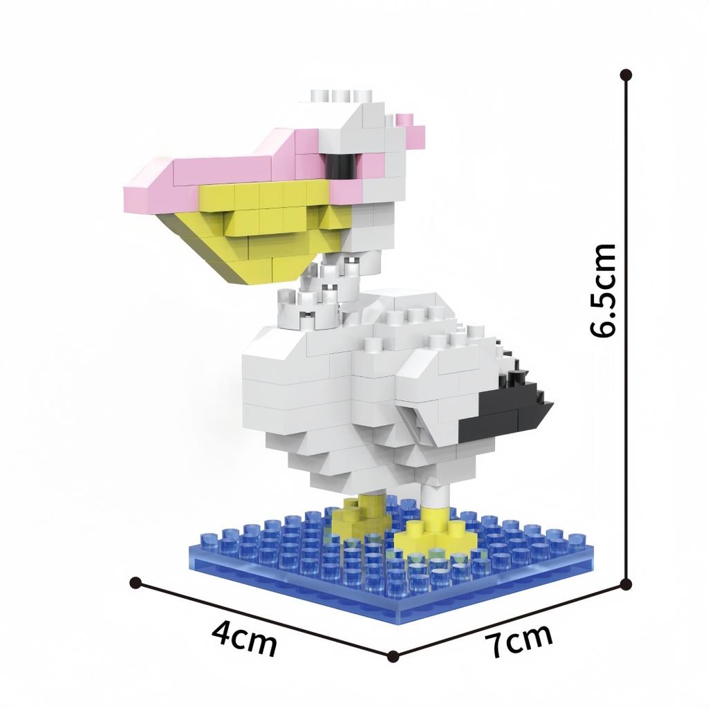KNEW BUILT 3D Pet Micro Mini Building Block Toy-ToucanPelicanRoosterSeagullMacaw-Fun & Educational GiftKids Favorite Animal