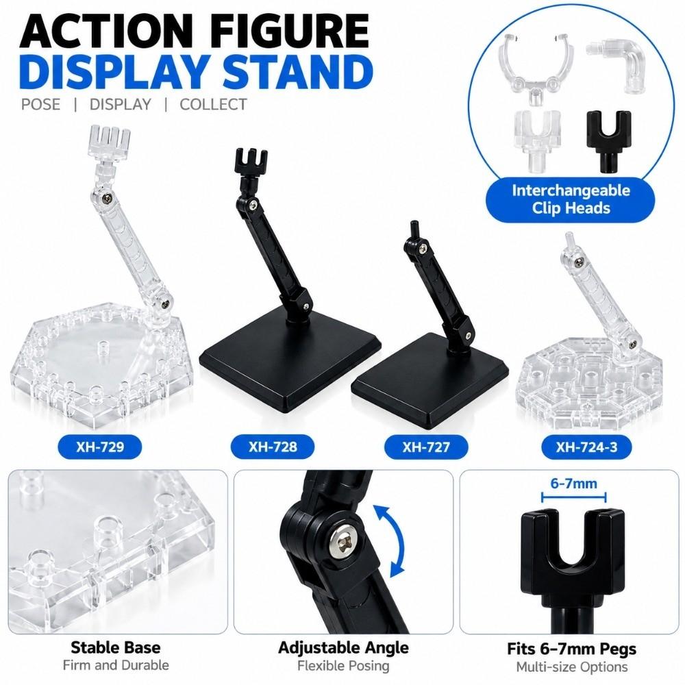 Adjustable Arm Action Figure Display Stand Transparent Action Figure Base  HG Model Figures