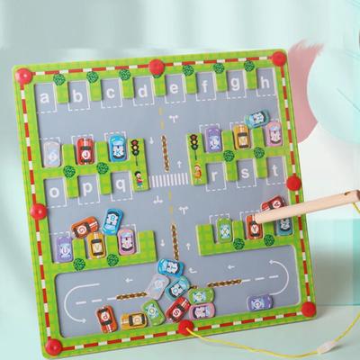 Montessori Magnetisches Alphabet Labyrinth Buchstaben Puzzle Geschenke für Kinder Parkplatz Puzzles für Kinder Vorschulkinder Mädchen Jungen Kinder