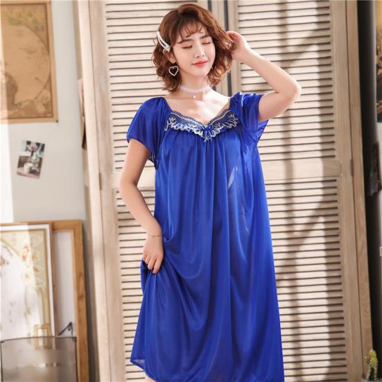 Sexy Wome Pustende Oversized Kortermet Midi Nattkjole Natttøy Pyjamas