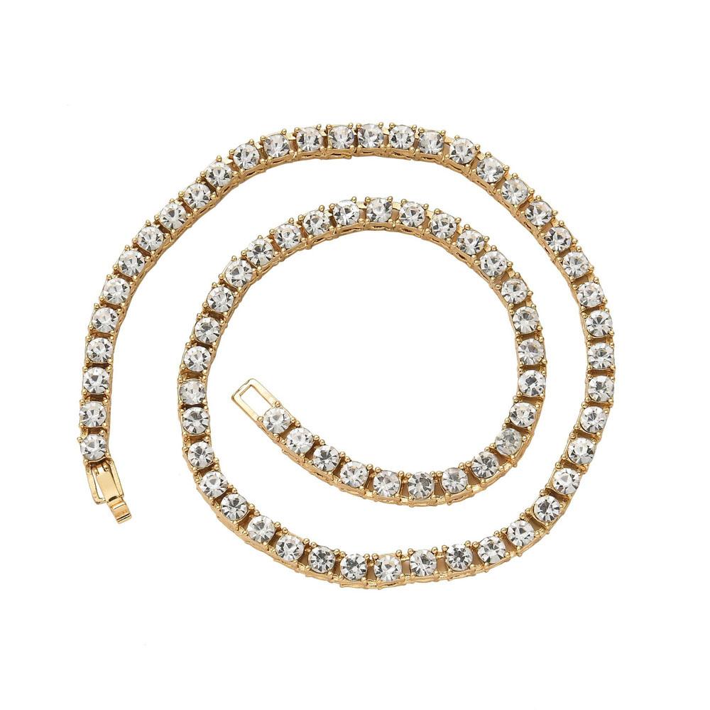 New 4MM Iced Out Tennis Bracelet Necklace Men Tennis Chain Fashion Hip-Hop Jewelry Women 8/16/18/20/24/30inch Choker Chain Gift