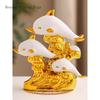 1PCS Handmade Ceramic Creative Dolphin Ornament Home Office Desktop Living Room Entrance Small Ornament