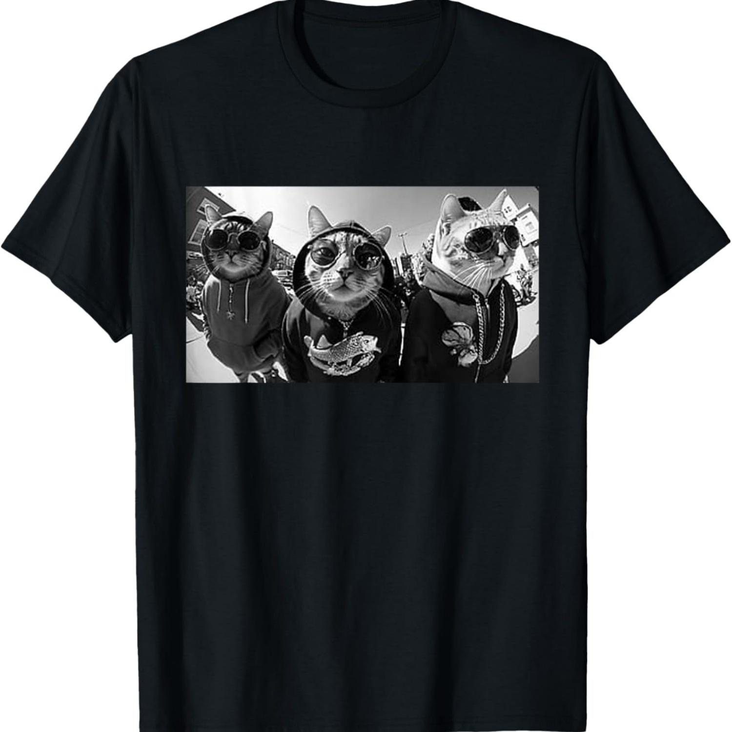 

Cat Gang Funny Gangster Cats Street T-Shirt(1) S чёрный