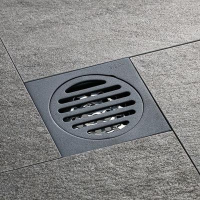 Yer Süzgeci Çizgili Koku Önleyici Mat Siyah Duş Süzgeci Yer 10Cm Paslanmaz Çelik Kare Duş Süzgeci Banyo Aksesuarları