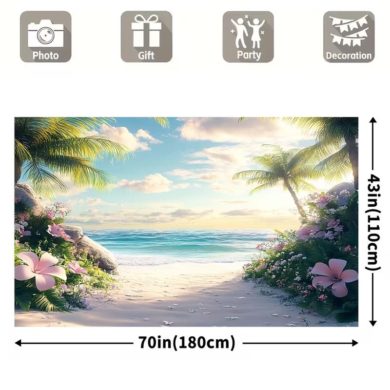 Paradise Beach Tapestry for Travel Lovers, Nature and Coastal Style Room