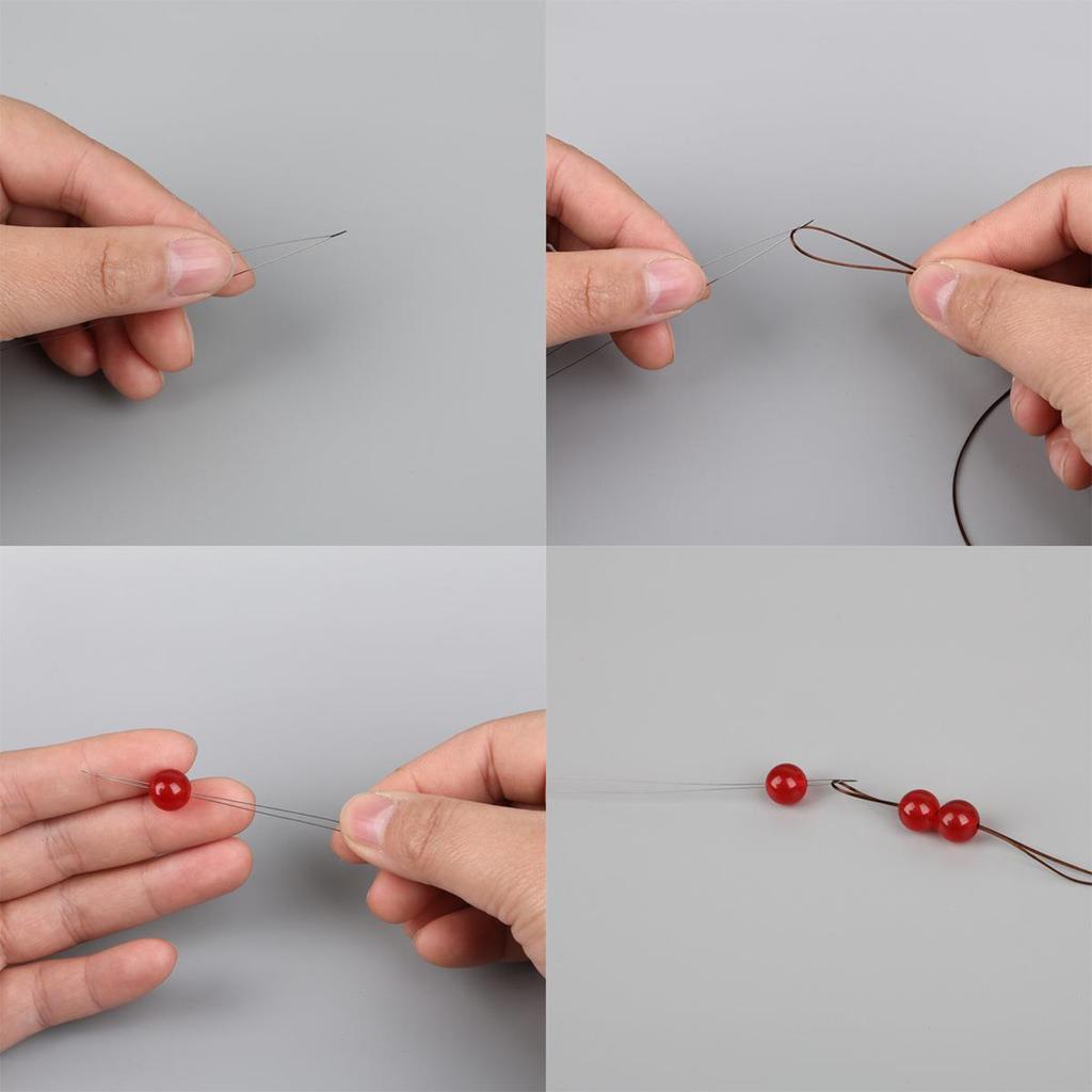 5 Piece Curved Beading Needle Set Stainless Steel Beading Tools Versatile Beaded Threading Pins Jewelry Making Supplies