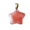 Small Star Pendant In Cherry Quartz + 2cm Diameter Chain