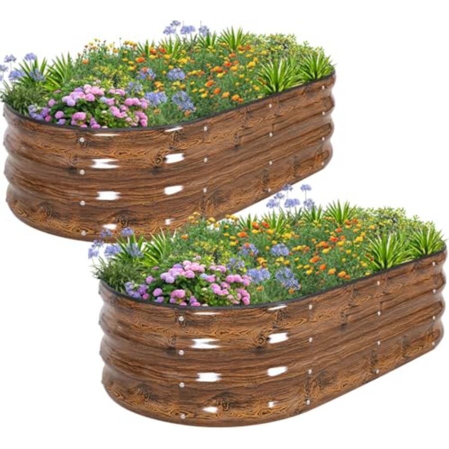 

Galvanized Raised Garden Bed 4x2x1ft Metal Planter Box for Vegetables Flowers Outdoor Gardening Kit with Tools Grain 2 Pack United States