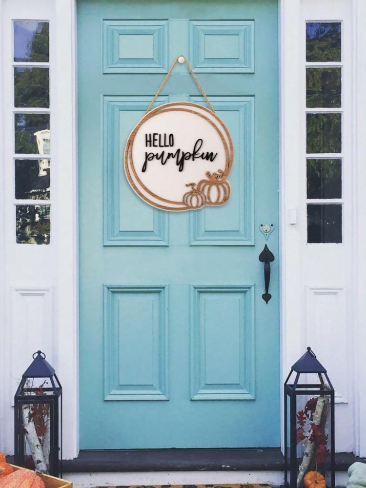 1pc Hello Pumpkin Logo Laser Carving Hello Autumn Door Logo | Autumn Porch Decoration | Autumn Tray Filler | Pumpkin Logo | Laye