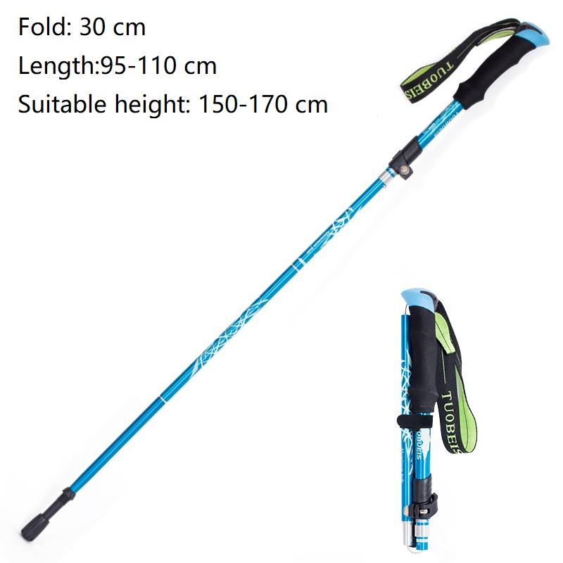 Ultralight Folding Trekking Pole Aluminum Alloy Anti Shock Alpenstock Snow Walking Stick Outdoor Climbing Hiking Stick