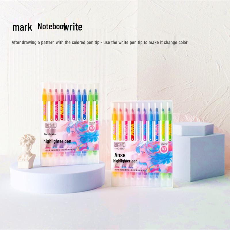 Dual-Tip Multi-color Fluorescent Glitter Pen for Journaling and Students - Creative Stationery Gift