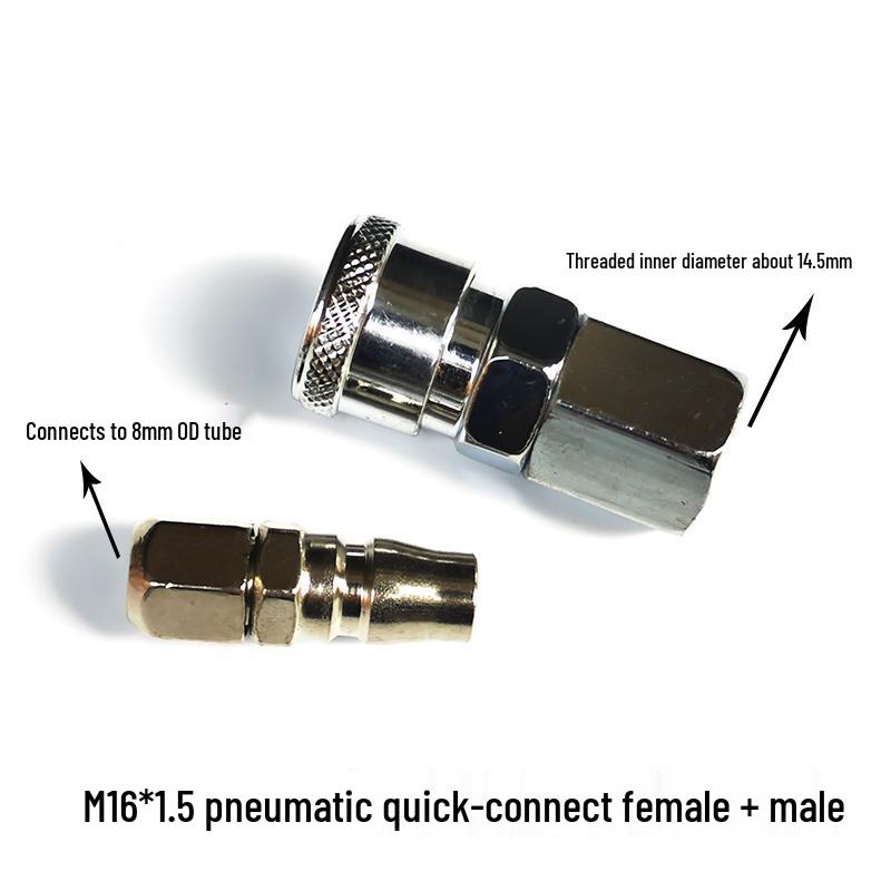 Stickstoff-Druckminderer mit 4mm Schnellanschluss und Sauerstoffregler-Manometer M16-Adapter