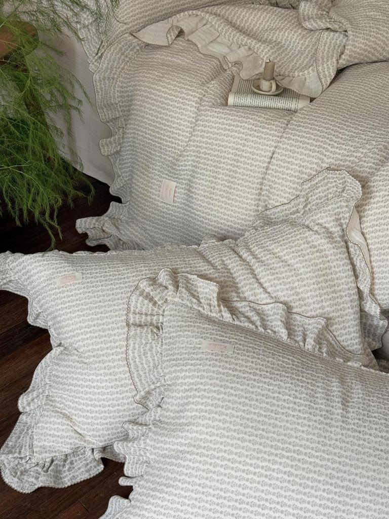 G5Z Francuska Retro Dwustronna Bawełniana Koronkowa Poszewka na Kołdrę