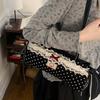 Bow Polka Dot Underarm Bags Sweet PU Shoulder Bag Portable French Stick Handbag  Girls