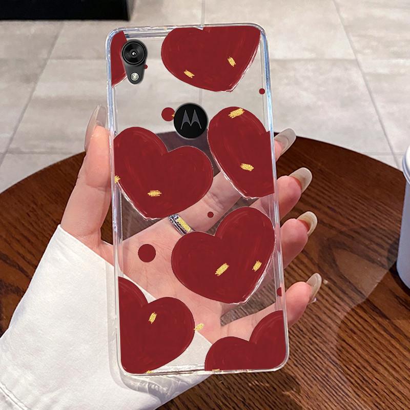 Jelly Casing For Motorola Moto E6 Fundas MOTOE6 Capa Clear Silicone Soft TPU Back Cover Cute Cat Rabbit Heart Protective Case