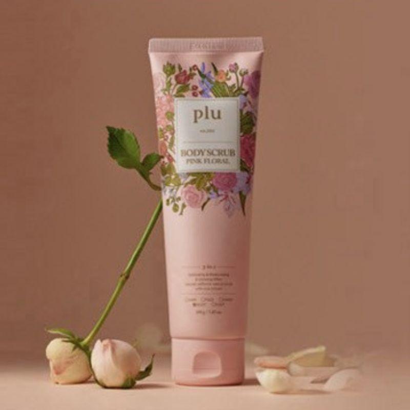Plu Original Body Scrub Set – White Musk 200g + Pink Floral 200g (2 Types)