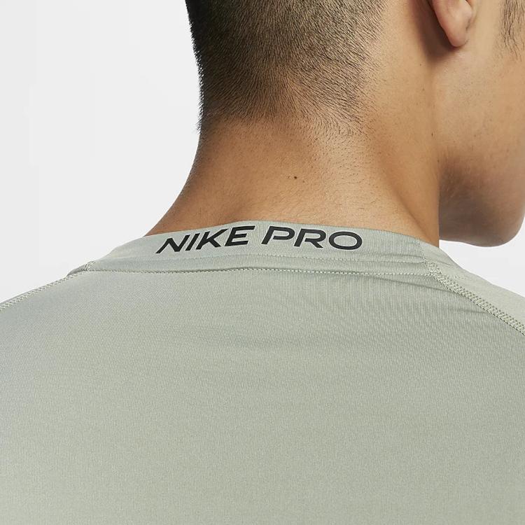 Nike Pro Dri-Fit Logo Breathable Quick-Dry Fitted Training Raglan Long Sleeve T-Shirt Men Tops Horizon-Green FB7920-370
