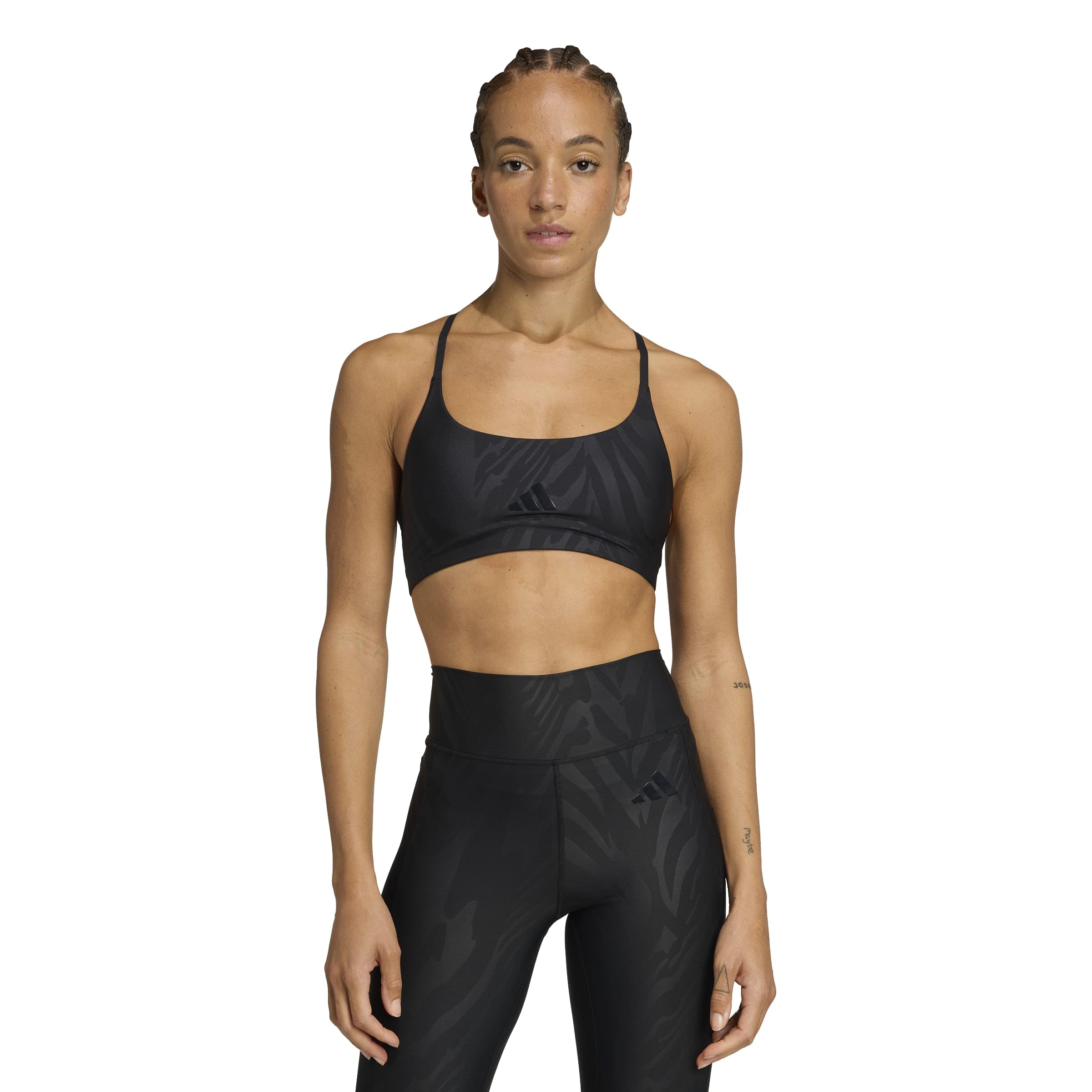 

Adidas TRN AOP Light Support Sports Black Size S Bra, Women s KKQ06, (JN2664),