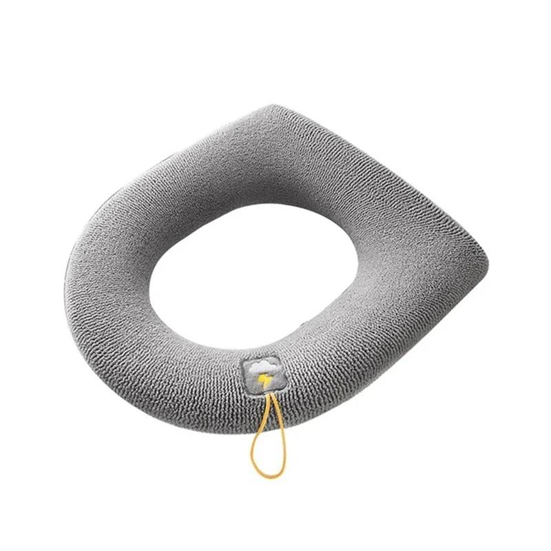 

Мягкий зимний теплый чехол на сиденье для унитаза, утолщенный табурет, вязаный коврик для унитаза, подушка, моющиеся чехлы для биде, аксессуары для ванной комнаты