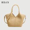 Woven Pattern Crossbody Bucket Bag Fashion Commuter Portable Tote Bag