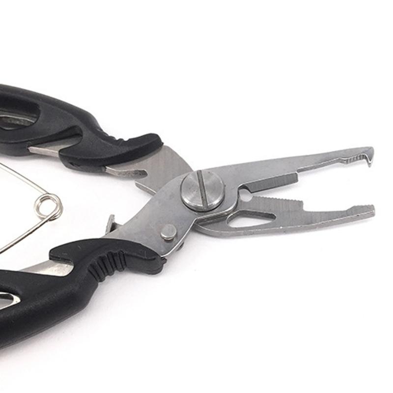 Fishing Plier Multitool Stainless Pliers Multifunctional Braided Fishing Line Cutter Split Rings Pliers with Safety Lock