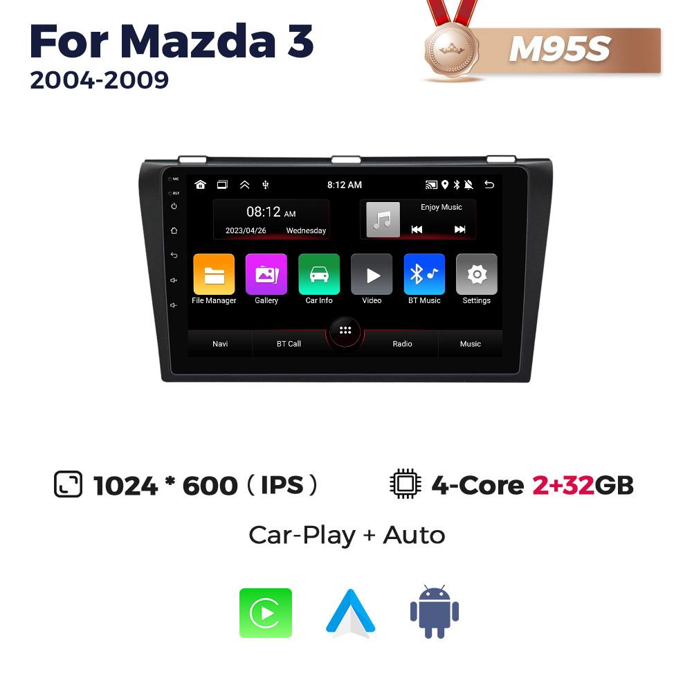 2Din Android Car Radio For Mazda 3 2003 2004-2009 Multimedia Video Player Navigation GPS BT 4G Lte Carplay Auto Stereo Head Unit