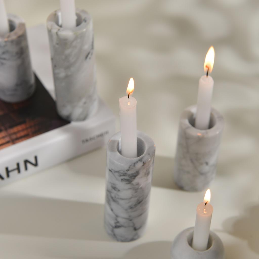 Creative Natural Stone Candlestick Holder for Christmas Birthday Party Dinning Table Centerpiece Marble Candlestick Pillar