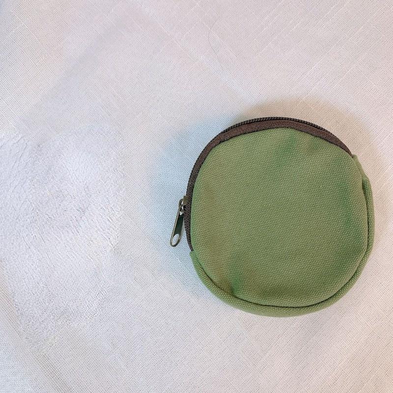 Poșetă rotundă pentru monede, de culoare solidă, pentru femei, mini suport pentru carduri din pânză, husă portofel mic, geantă de depozitare zilnică pentru fete, în culori de bomboane, poșetă