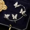New Sparkling Zircon Butterfly Ear Cuff Clip Earrings Without Piercing For Women Wedding Party Jewelry Gifts Sweet Accessories
