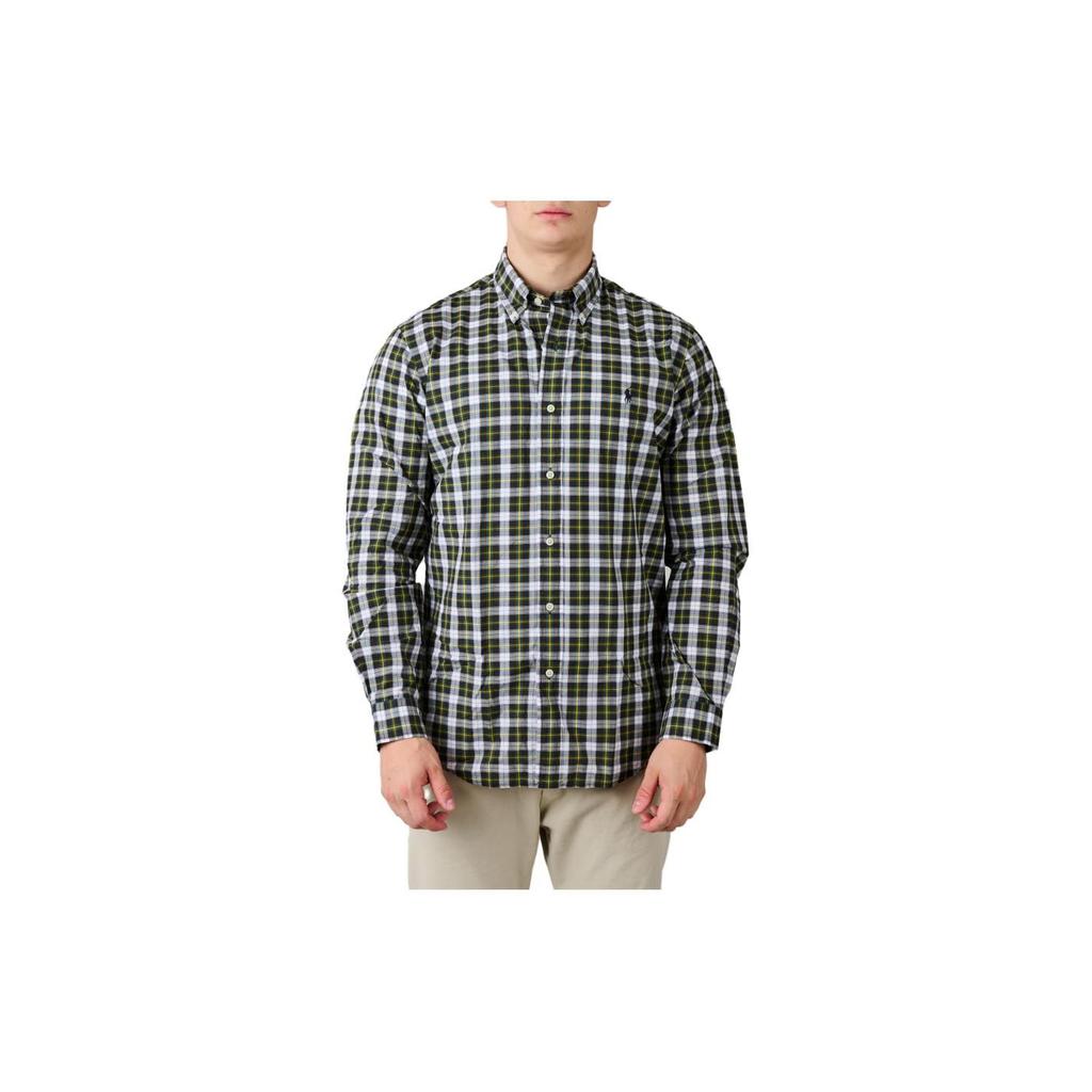 Polo Ralph Lauren FW23 Plaid Button-Up Shirt Men shirts Green 710922259-003