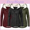 Elegante Parka Giacca Cappotto in Ecopelliccia da Donna con Cappuccio Capospalla Invernale Caldo in Nero