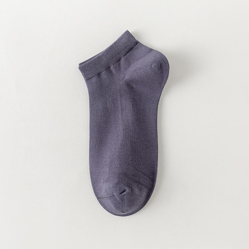 Socks Summer Men's Cotton Non-drop Heel Short Solid Colour Antibacterial Anti-odour Handmade Boneless Cotton Boat Socks