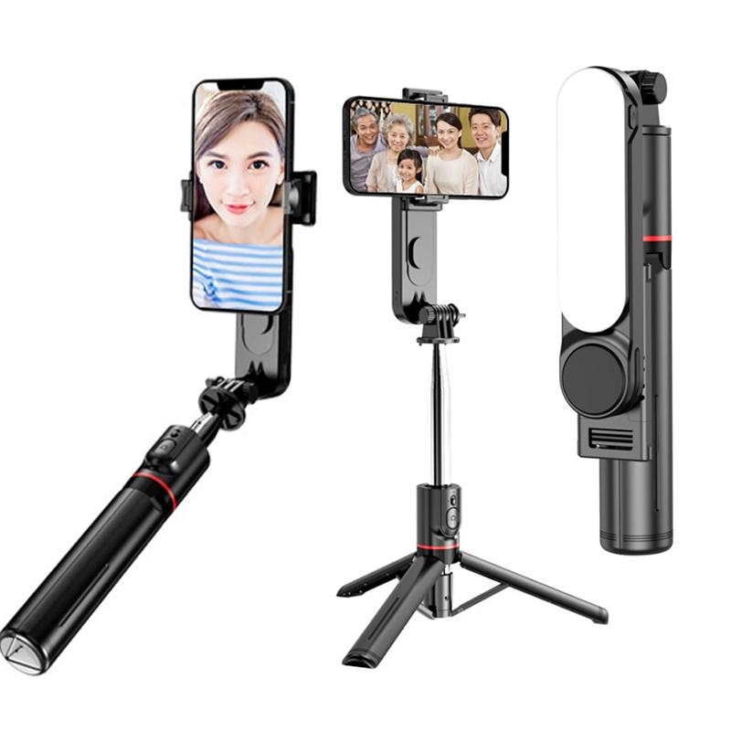 Portable Wireless Selfie Stick Tripod Stand With Fill Light Extendable Multifunctional Tripod For Ios Phone Video Live Streaming