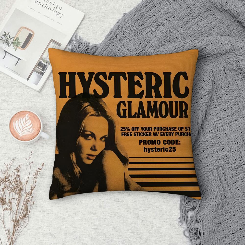 Hysteric Glamour Girl Pillow Case Sofa Decorative Home Double-Sided Print Plush Square Throw Pillow Covers Cushion Decor Cover