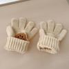 Guantes de Punto para Niños Guantes Elásticos de Dedos Completos Bordado Oso Guantes Cálidos de Invierno para Niños Niñas de 3 a 7 Años Ciclismo Deportes