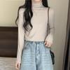 2025 Women's Thermal Fleece Velvet Long Sleeve T-Shirt, Half-High Collar Brushed Base Layer for Autumn/Winter
