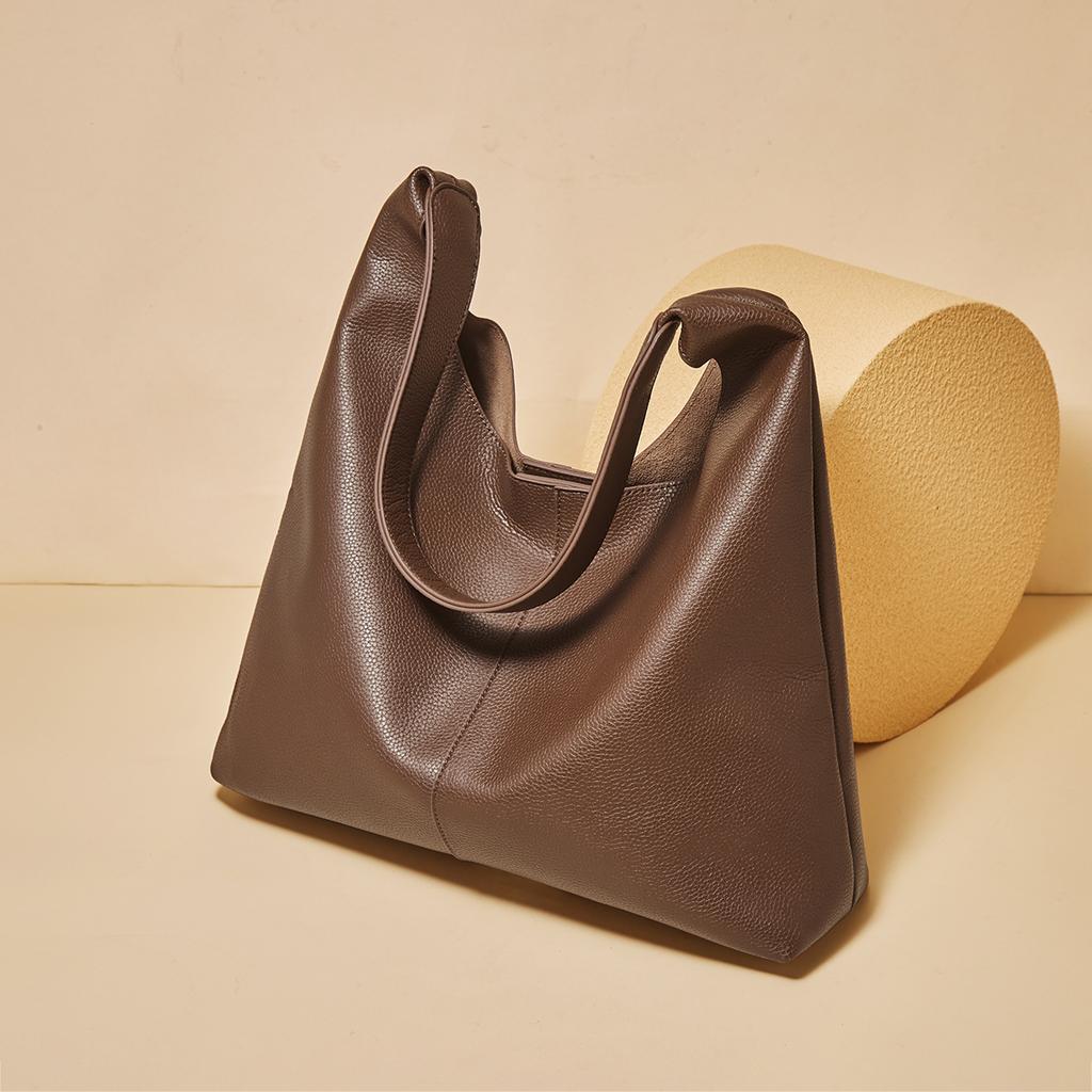 Women Natural Cowhide Retro Shoulder Bags Ladies Durable Cow Leather Bag Female Casual Design Luxury Commuting Handbags for Lady