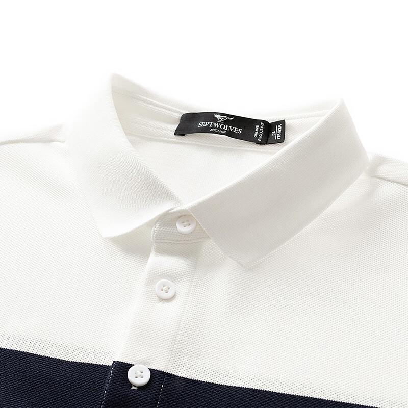 Septwolves Men's 7A Antibacterial Cool Stripe Polo T-Shirt