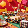30 Pack Fiesta Mexican Food Trays, Floral and Serape Stripe Design Disposable Paper Serving Containers Boats for Taco Nights, Nachos, Fries, Popcorn,