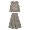 Girls' Tank Top Set, Children's Summer Fashionable Trendy Outfit, Short Sleeve Wide-leg Pants Summer Two-piece Set