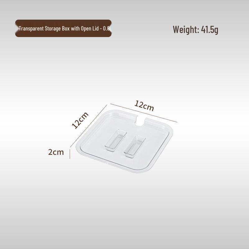 PC Acrylic Flip-top Jam Box with Lid for Milk Tea Shops - Transparent Sectional Tray for Pearl, Coconut Jelly, and Seasonings