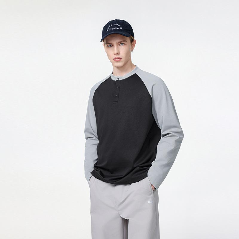 Color-Blocked Drop-Shoulder Round-Neck Comfortable Skin-Friendly Top—Stylish Casual T-Shirt