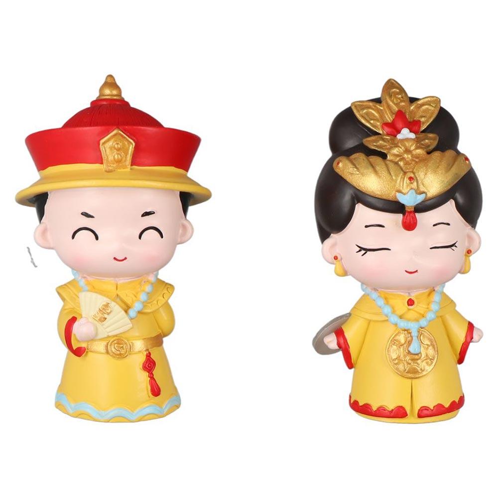 Chinese Emperor Ancient Doll Emperor and Empress Traditional Crafts Resin Queen Ornament  Kids Toys