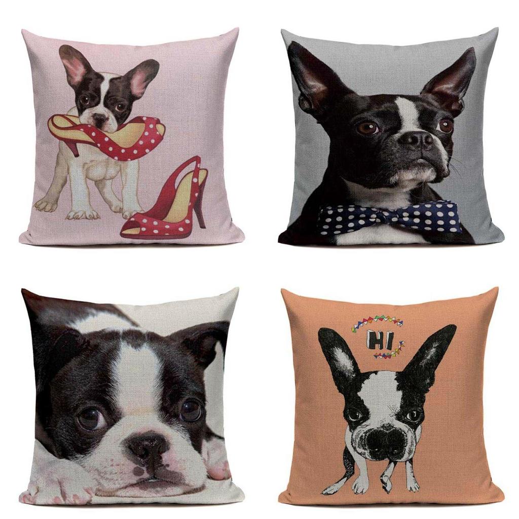 Premium Quality Boston Terrier French Bulldog Cushion Pillow Case For All Rooms