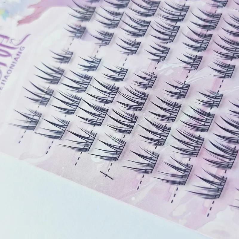 Yue Jiao Niang Taohua Jie Natural-Looking False Eyelashes – Girl Group Idol Style, Thin Stem, Segmented Clusters for a Photogenic Look