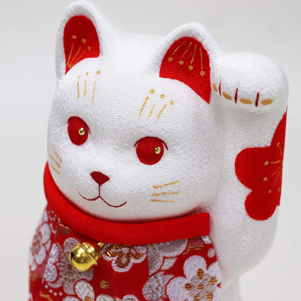 Osaka Choseido Celebrates Good Luck Brings Includes Original Wooden Tag Maneki-neko Figurine, Chirimen, Keiju, Charm, Fortune,