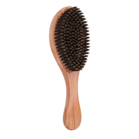 Boar Bristle Hair Brush Short Long Thin Thick Straight Curly Wet Dry Hair Comb with Ergonomic Handle Men Oil Head Mustache Beard Styling Brush