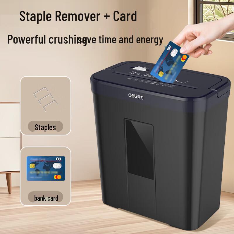 Deli Elektrischer Schreibtisch-Aktenvernichter für Papier & Karten, P-4